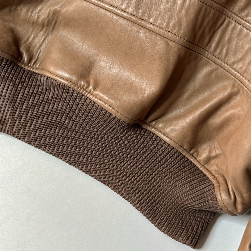 Vintage Abercrombie & Fitch Bomber Jacket - Brown Leather - Size L - Picture 16 of 16